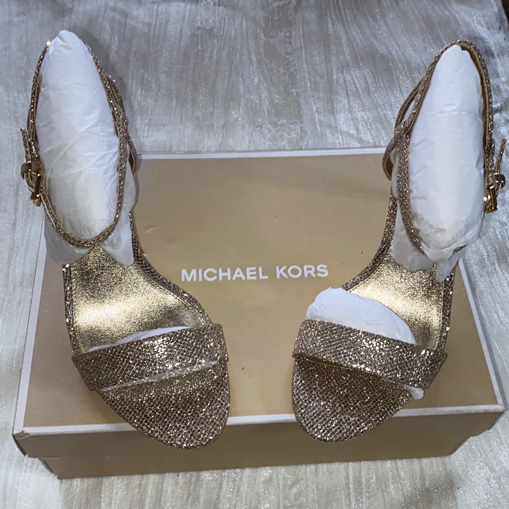 Michael Kors Simone mid sandals glitter gold